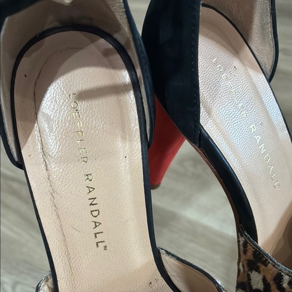 Loeffler Randall Ponyhair Animal Print Heels with Red Heel - Picture 3 of 9
